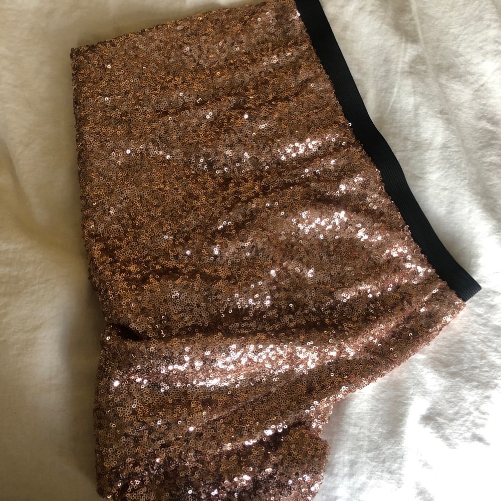 Rose gold sparkle stretchy skirt limited XS